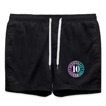 10. Geburtstag Junge Mädchen Legende Level 10 - Badeshorts - Schwarz - Vorne - AI Model Male 185 light (185cm)