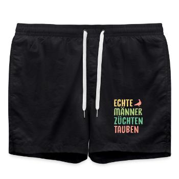 Taubenzüchter Spruch Lustig Taubenflüsterer - Badeshorts - Schwarz - Vorne - AI Model Male 185 light (185cm)