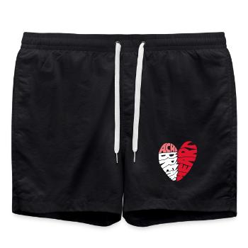 Achy Breaky Heart - Broken Heart Typo - Swim Trunks - black - Front - AI Model Male 185 light (185cm)