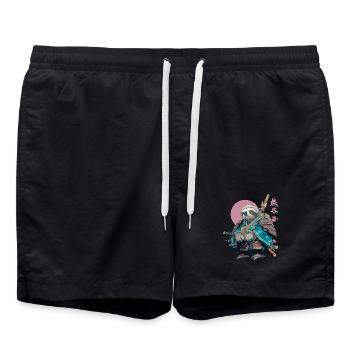 Sloth Samurai in Blue Armor - Swim Trunks - black - Front - AI Model Male 185 light (185cm)
