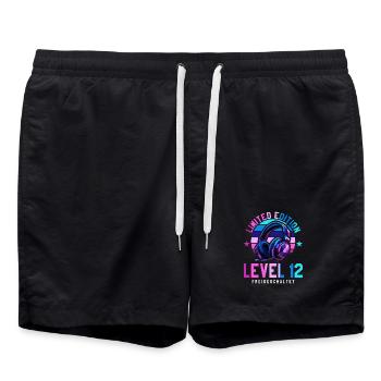 11. Geburtstag Junge Mädchen Gamer Level 11 - Badeshorts - Schwarz - Vorne - AI Model Male 185 light (185cm)