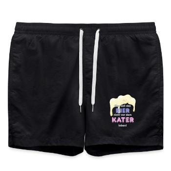 Man soll das Bier nicht vor dem Kater loben - Badeshorts - Schwarz - Vorne - AI Model Male 185 light (185cm)