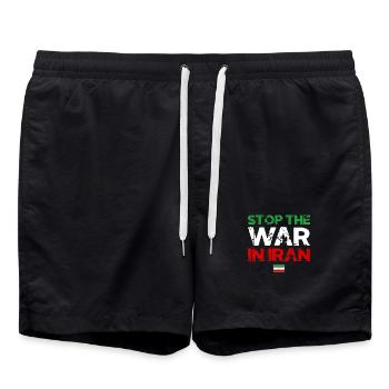 Arrêter la guerre d’Iran - Paix iranienne - Short de bain - noir - Devant - AI Model Male 185 light (185cm)