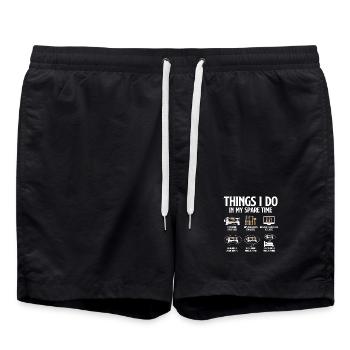Tournage du bois Temps libre de tour Humour - Short de bain - noir - Devant - AI Model Male 185 light (185cm)