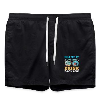 Blâmez l’alcool sur le paquet de boissons - Short de bain - noir - Devant - AI Model Male 185 light (185cm)