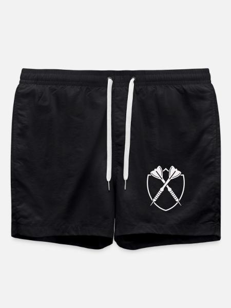 Darts Shield Cross – Precision Symbol - Swim Trunks - black
