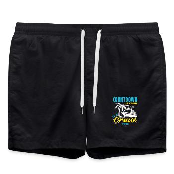 Countdown Is Over Its Cruise Time Urlaub - Badeshorts - Schwarz - Vorne - AI Model Male 185 light (185cm)