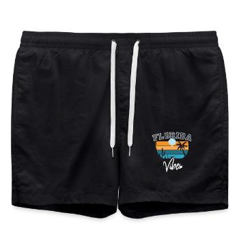 Florida Vibes Retro Florida - Badeshorts - Schwarz - Vorne - AI Model Male 185 light (185cm)
