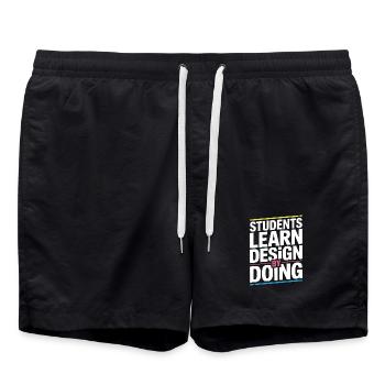 Les étudiants éducateurs en design apprennent le design graphique - Short de bain - noir - Devant - AI Model Male 185 light (185cm)