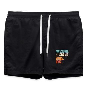 Awesome Husband Since 1997 - Swim Trunks - black - Front - AI Model Male 185 light (185cm)