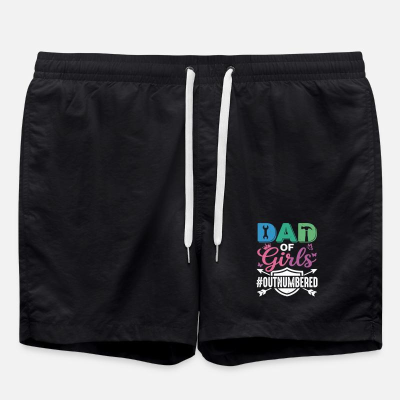 Papa des filles #Outnumbered Père fille - Short de bain - noir