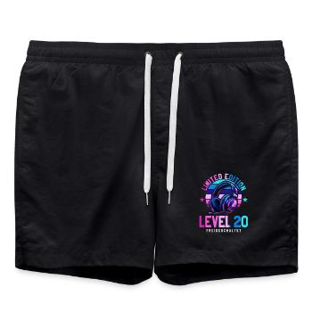 20. Geburtstag Junge Mädchen Gaming Level 20 Jahre - Badeshorts - Schwarz - Vorne - AI Model Male 185 light (185cm)