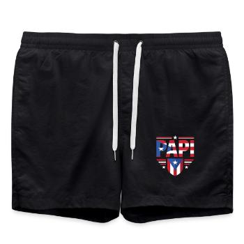 Daddy Puerto Rico Father Flags - Swim Trunks - black - Front - AI Model Male 185 light (185cm)