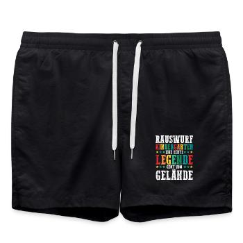 Eine Legende Geht vom Gelände - Badeshorts - Schwarz - Vorne - AI Model Male 185 light (185cm)