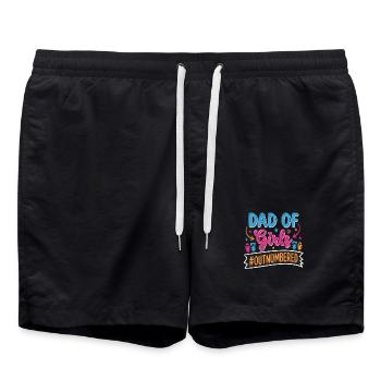 Dad of Girls Outnumbered Daddy Girl - Swim Trunks - black - Front - AI Model Male 185 light (185cm)