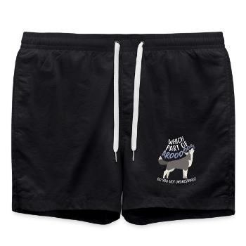 Chien Husky de Sibérie Arooo - Short de bain - noir - Devant - AI Model Male 185 light (185cm)