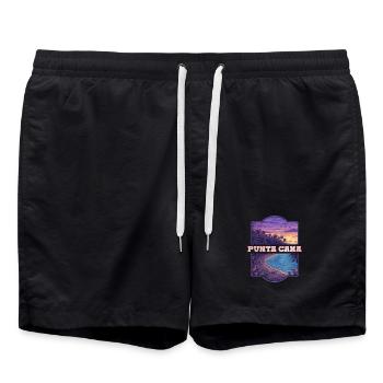 Punta Cana Tropischer Abend - Badeshorts - Schwarz - Vorne - AI Model Male 185 light (185cm)