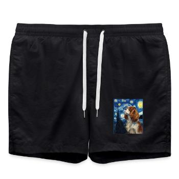 Cavalier King Charles Spaniel - Short de bain - noir - Devant - AI Model Male 185 light (185cm)