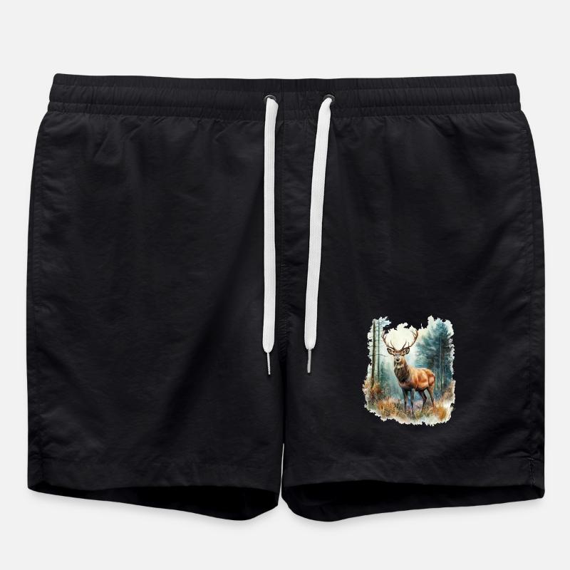 Cerf, chevreuil, cerf - Short de bain - noir