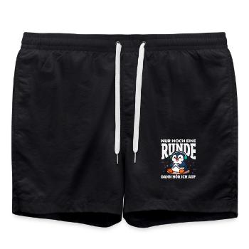 Nur noch eine Runde Gaming Pinguin Zocken - Badeshorts - Schwarz - Vorne - AI Model Male 185 light (185cm)