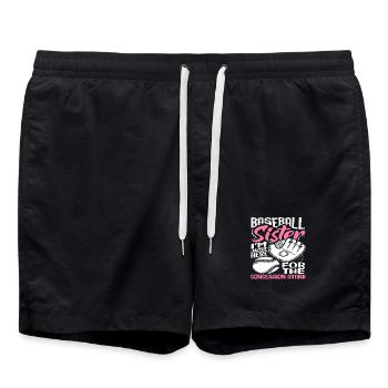Baseball Sister n’est là que pour le goûter - Short de bain - noir - Devant - AI Model Male 185 light (185cm)