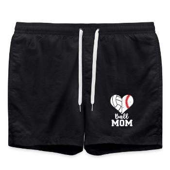 Ball Mom Heart Split - Swim Trunks - black - Front - AI Model Male 185 light (185cm)