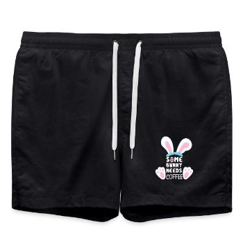 Un lapin a besoin de café - Short de bain - noir - Devant - AI Model Male 185 light (185cm)