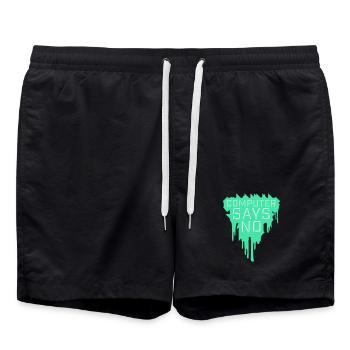 Computer Says No Lustig Programmierer Nerd Technik - Badeshorts - Schwarz - Vorne - AI Model Male 185 light (185cm)