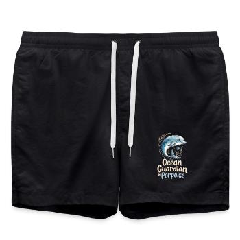 Gardien de l’océan par Porpoise Schweinswal - Short de bain - noir - Devant - AI Model Male 185 light (185cm)