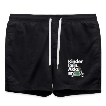 Kinder Rein Akku An E Bike Spruch - Badeshorts - Schwarz - Vorne - AI Model Male 185 light (185cm)