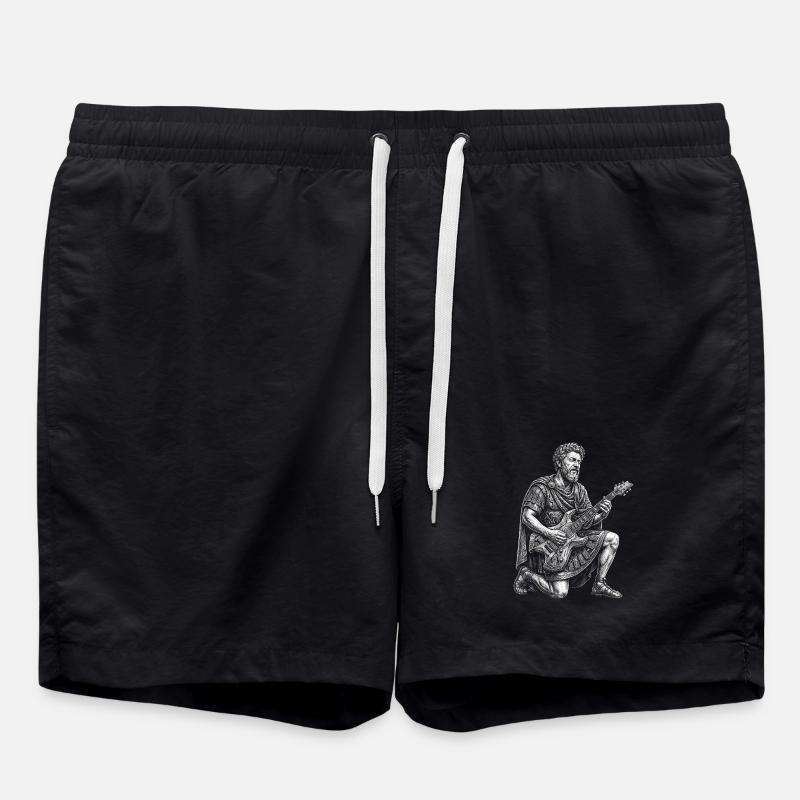 Marcus Aurelius plays guitar - Swim Trunks - black