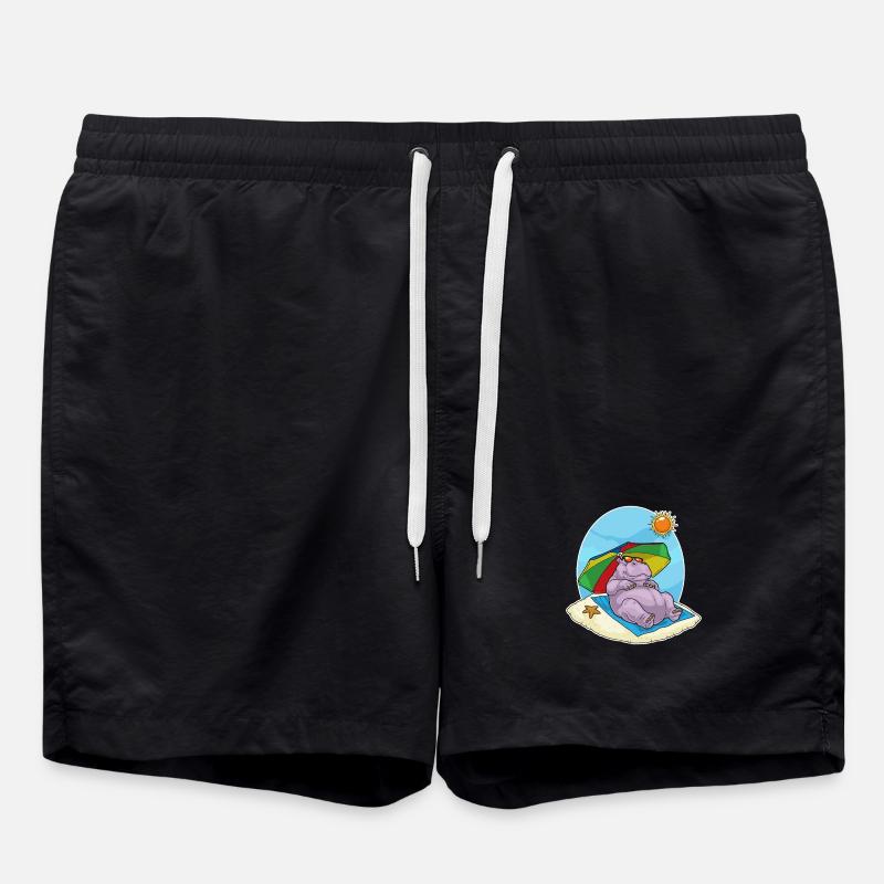 Hippopotamus Beach Parasol Summer - Swim Trunks - black