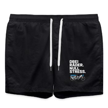 Drei Räder Null Stress Lastenrad - Badeshorts - Schwarz - Vorne - AI Model Male 185 light (185cm)
