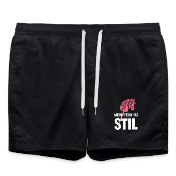 Hobby Horse | Mein Pferd hat Stil | Sport - Badeshorts - Schwarz - Vorne - AI Model Male 185 light (185cm)