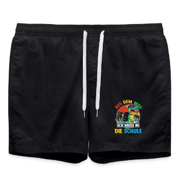 Kita Erste Klasse Einhorn Schüler Kindergarten - Badeshorts - Schwarz - Vorne - AI Model Male 185 light (185cm)