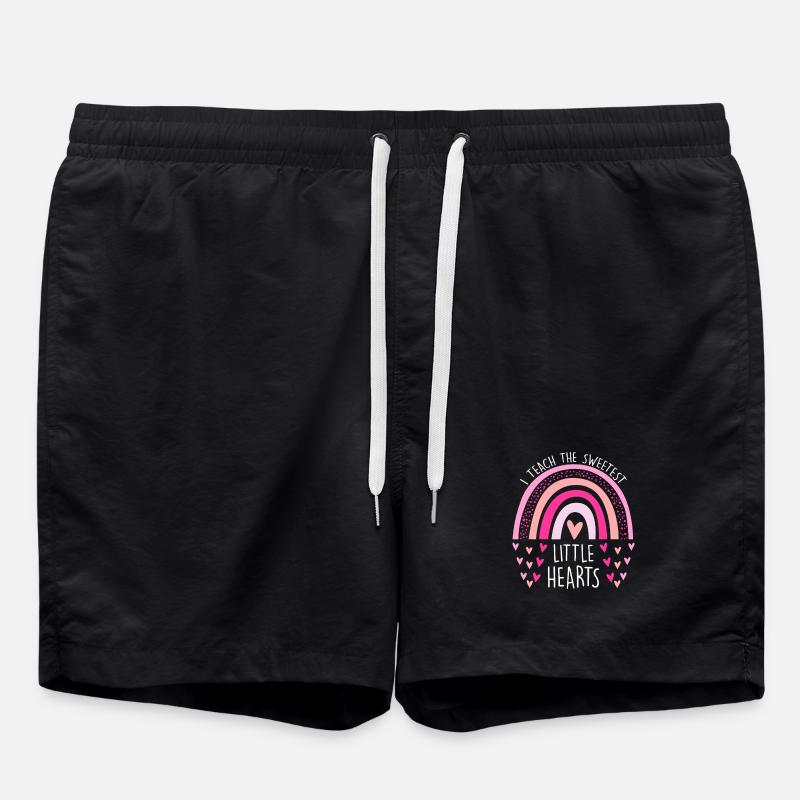 Sweetest Little Hearts Rainbow Tee - Swim Trunks - black