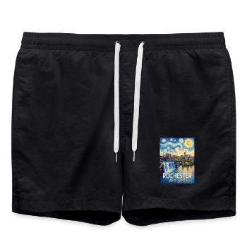 Art de la skyline de Rochester, New York - Short de bain - noir - Devant - AI Model Male 185 light (185cm)