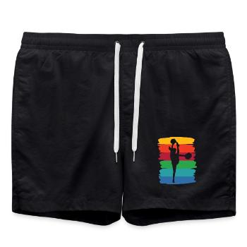 Cheerleader Cheer Mom Cheerleading - Swim Trunks - black - Front - AI Model Male 185 light (185cm)