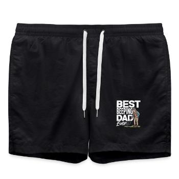 Bester Sondengänger Papa Metalldetektor - Badeshorts - Schwarz - Vorne - AI Model Male 185 light (185cm)