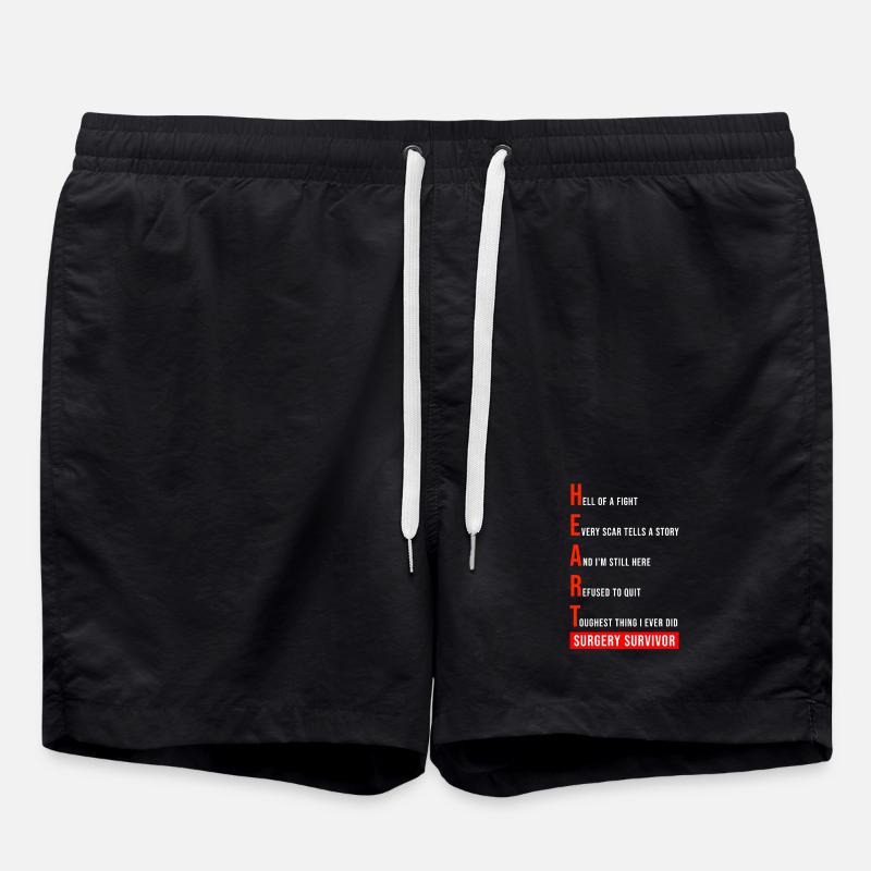 I Survived Open Heart Surgery - Swim Trunks - black