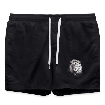 Lion Head Lion - Swim Trunks - black - Front - AI Model Male 185 light (185cm)