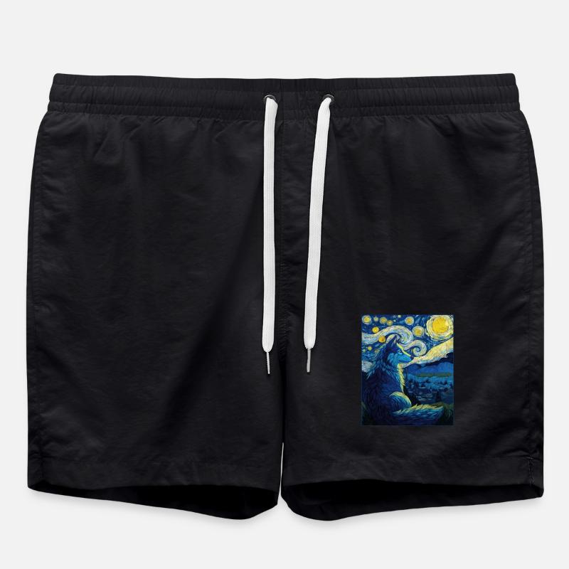 Wolf - Swim Trunks - black