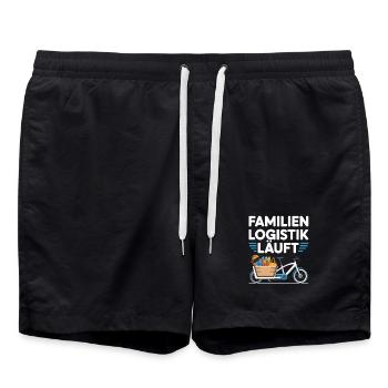 Familienlogistik Läuft Lastenrad - Badeshorts - Schwarz - Vorne - AI Model Male 185 light (185cm)
