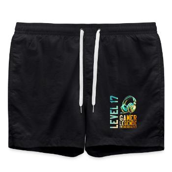 17. Geburtstag Junge Mädchen Gaming Level 17 Jahre - Badeshorts - Schwarz - Vorne - AI Model Male 185 light (185cm)