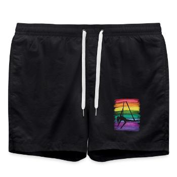 Vertikaltuch Vintage Luftakrobatik Aerial Silk - Badeshorts - Schwarz - Vorne - AI Model Male 185 light (185cm)