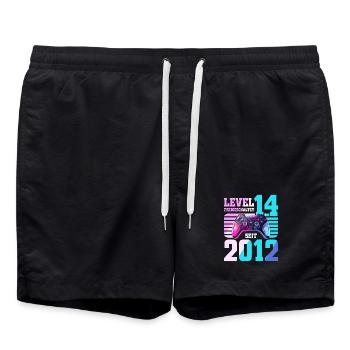 14. Geburtstag Gaming Gamer - Badeshorts - Schwarz - Vorne - AI Model Male 185 light (185cm)