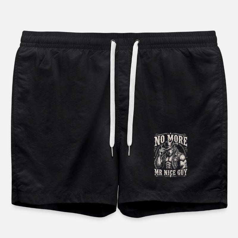 Not a nice guy cowboy - Swim Trunks - black
