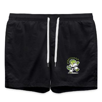 Karatesaurus Dinosaurier T-Rex Karate Kinder - Badeshorts - Schwarz - Vorne - AI Model Male 185 light (185cm)