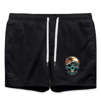 Surfing Skull - Badeshorts - Schwarz - Vorne - AI Model Male 185 light (185cm)