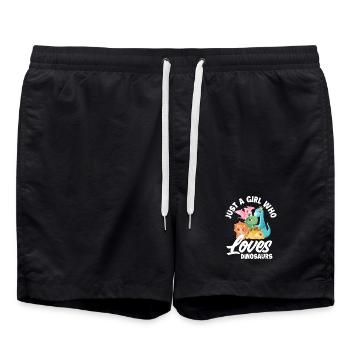 Just a Girl Who Loves Dinosaurs - Swim Trunks - black - Front - AI Model Male 185 light (185cm)